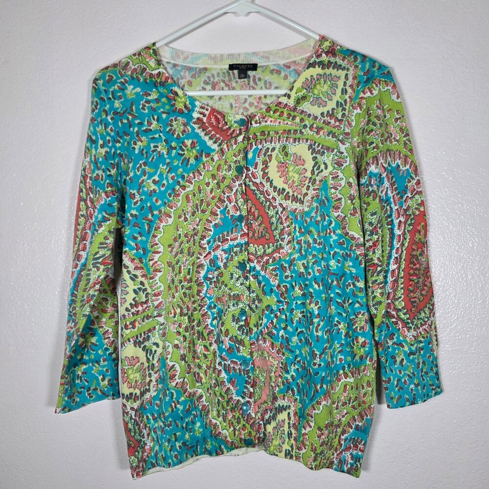 Talbots Petites Multicolor Paisley Button Down Top Women’s M